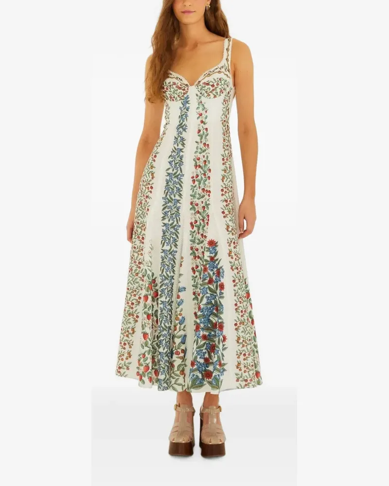 FARM Rio Trägerkleid mit Früchte-Print - Weiß Weiß