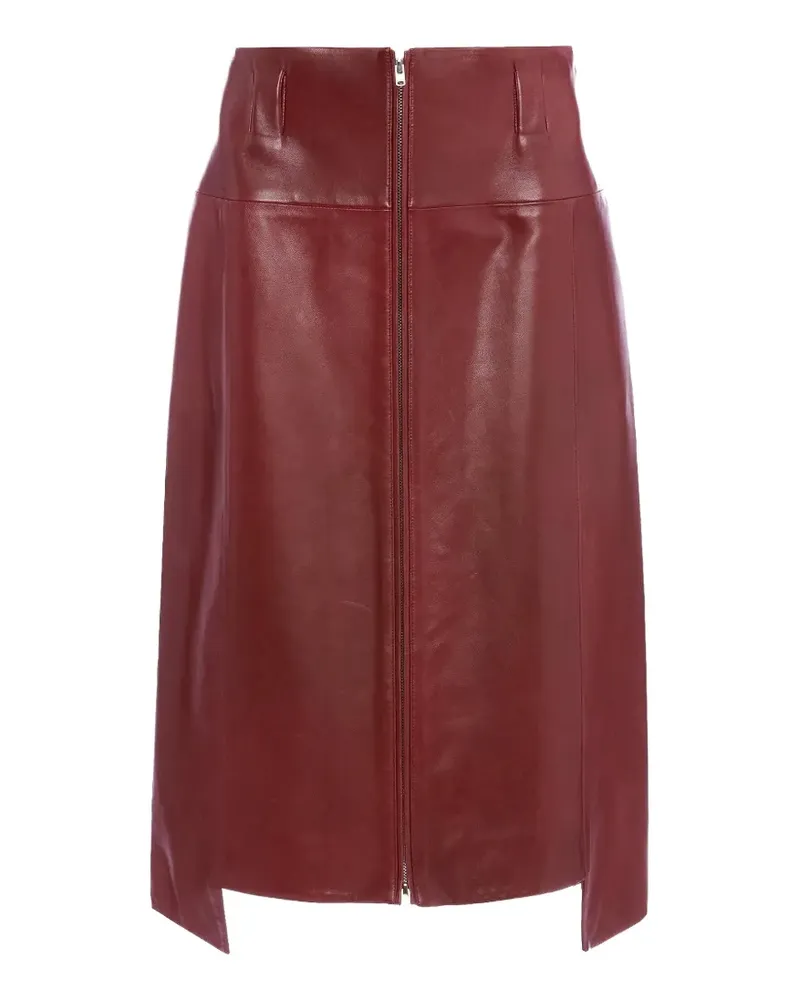 Victoria Beckham zip-front leather skirt - Rot Rot