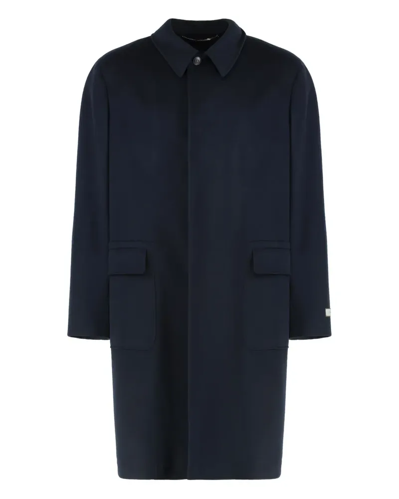 Canali single-breasted wool coat - Blau Blau