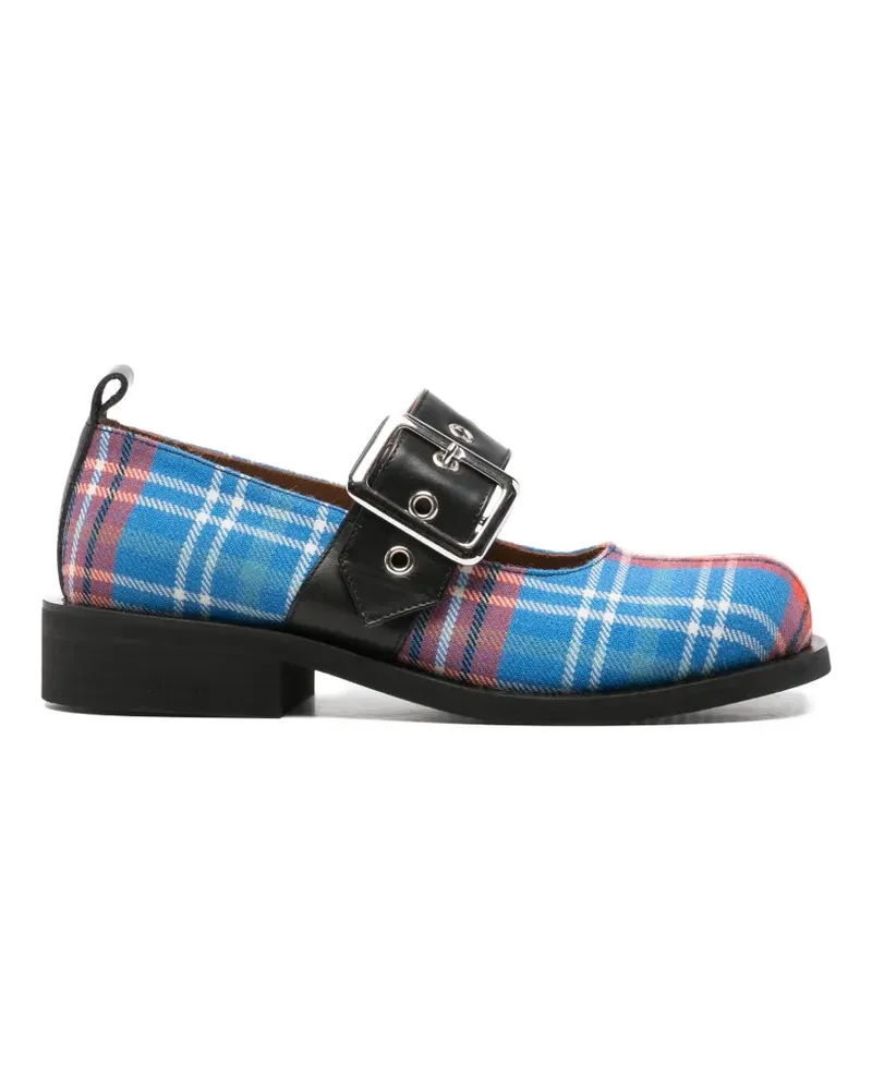 Charles Jeffrey Loverboy buckle plaid pumps - Blau Blau