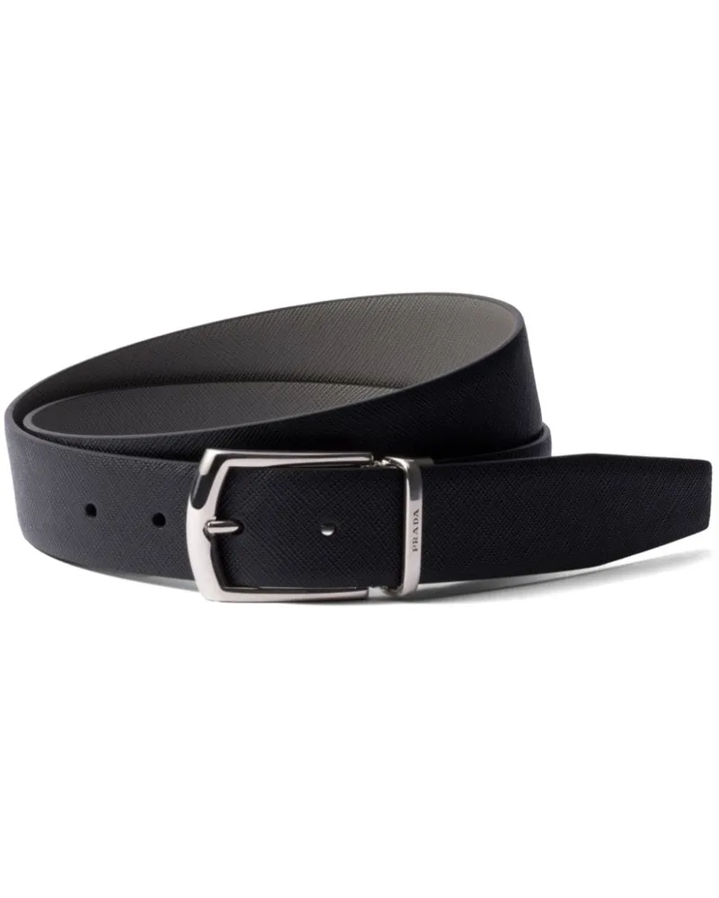 Prada Wendbarer Gürtel aus Saffiano-Leder - Schwarz Schwarz