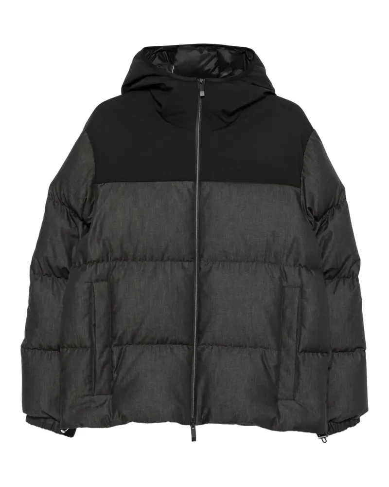 Moncler logo-patch padded jacket - Grau Grau