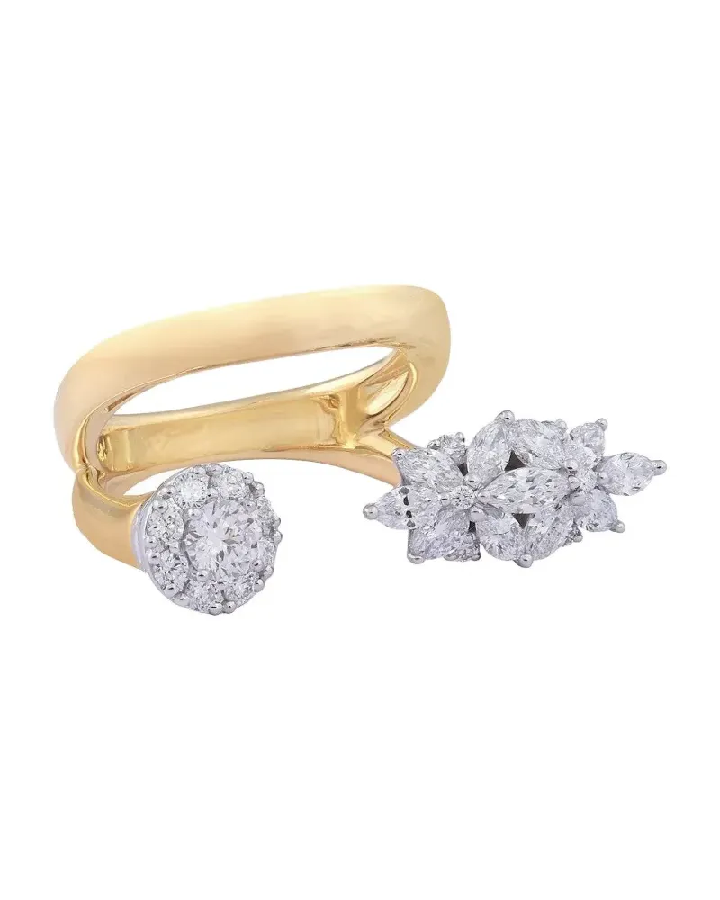 YEPREM 18kt Strada Gelb- und Weißgoldring mit Diamant Gold