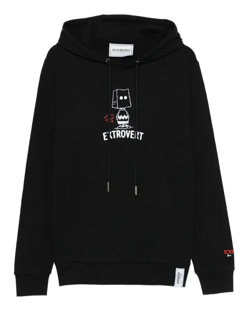 Iceberg Hoodie mit grafischem Print - Schwarz Schwarz