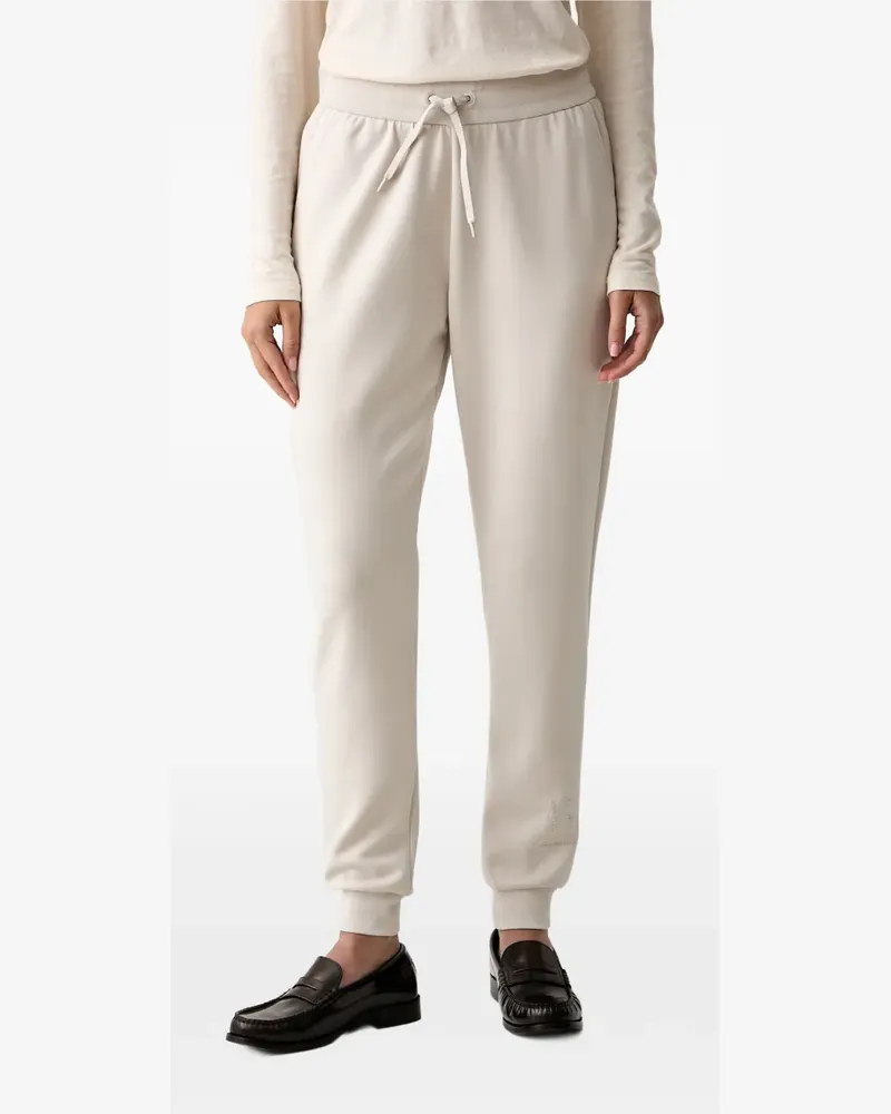 Armani Exchange rhinestone-logo track pants - Nude Nude