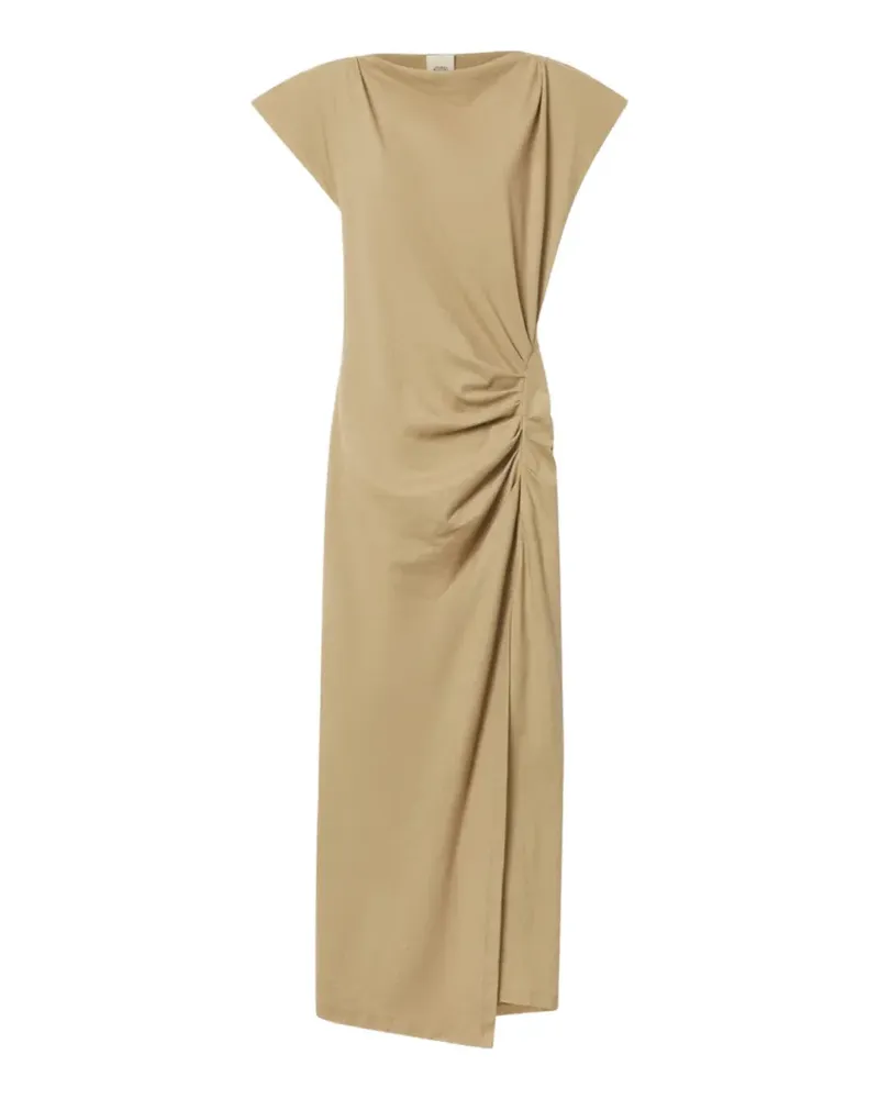 Isabel Marant Nadela draped slit-detail maxi cotton dress - Nude Nude