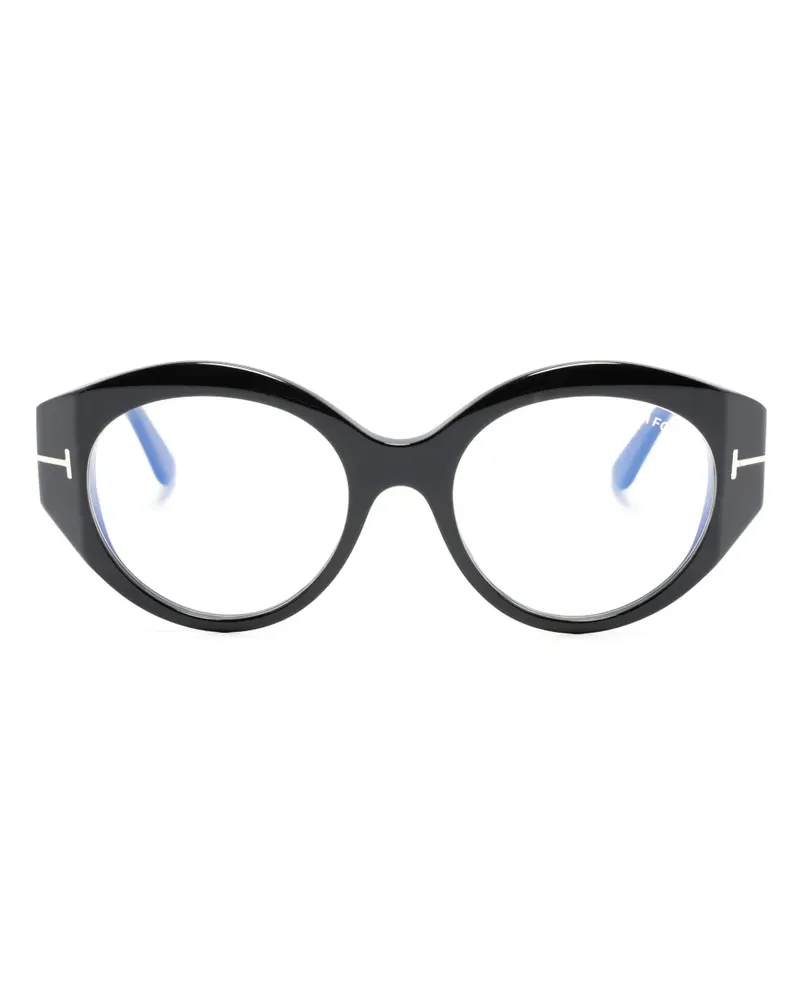 Tom Ford Brille mit rundem Gestell - Schwarz Schwarz
