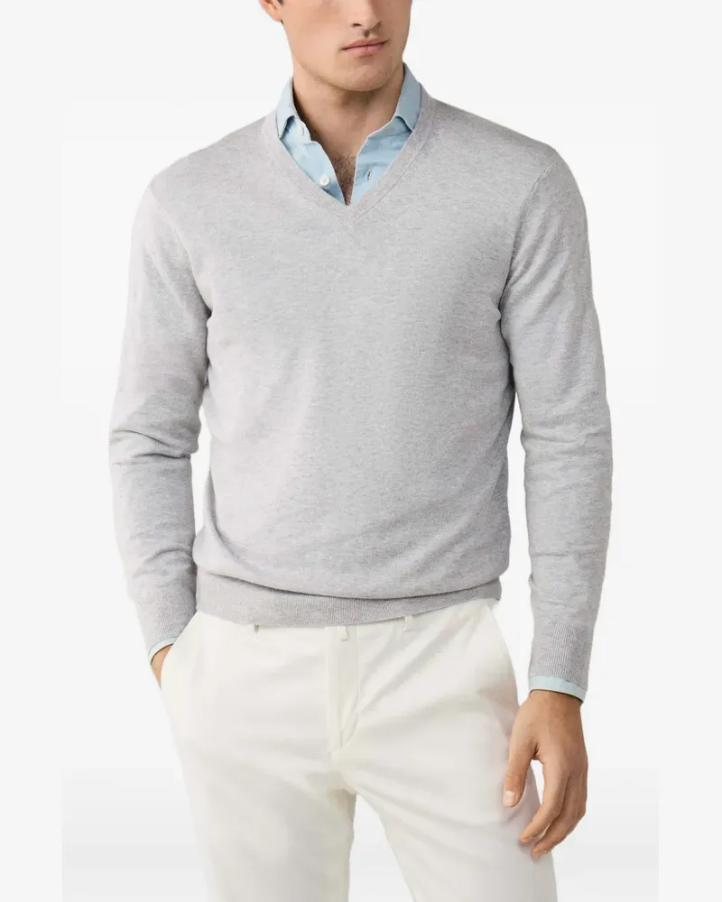 Hackett Pullover mit Ellenbogen-Patch - Grau Grau