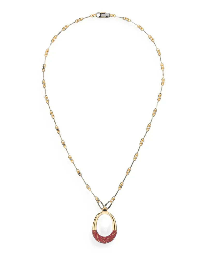 Aurélie Bidermann Diana oval-pendent necklace - Gold Gold