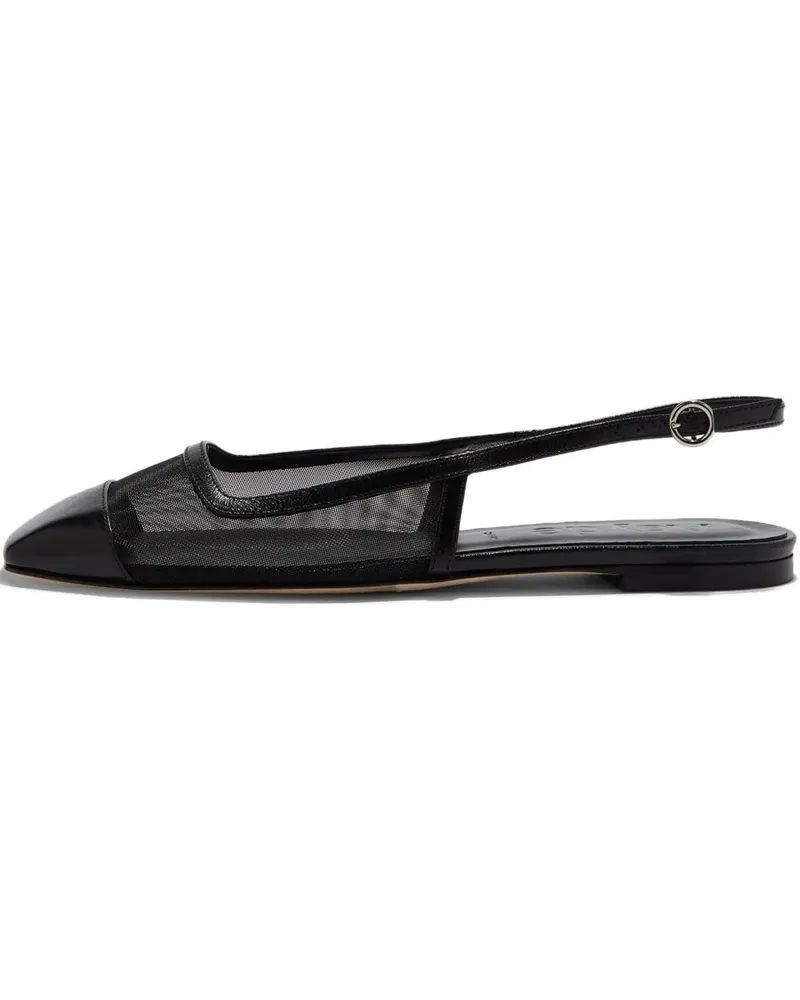 aeyde Geraldine Ballerinas mit Mesh-Einsatz - Schwarz Schwarz
