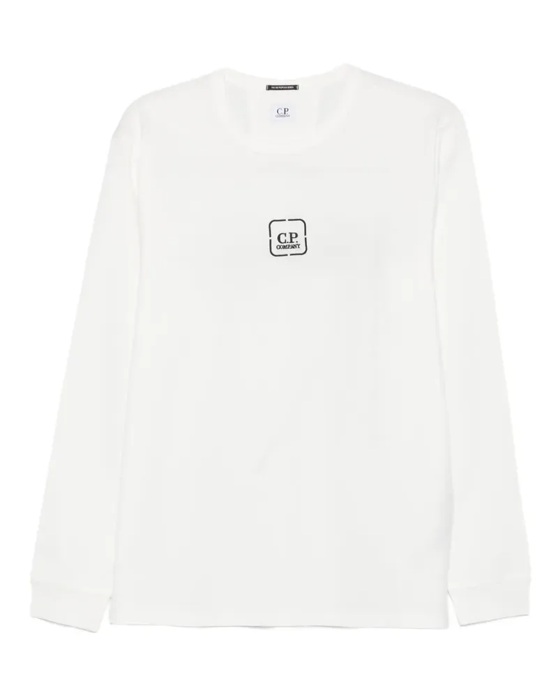 C.P. Company Langarmshirt mit Logo-Print - Weiß Weiß