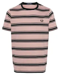 Fred Perry Gestreiftes T-Shirt Rosa