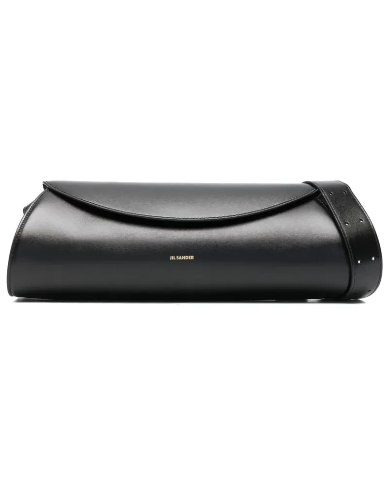 Jil Sander Große Cannolo Schultertasche - Schwarz Schwarz