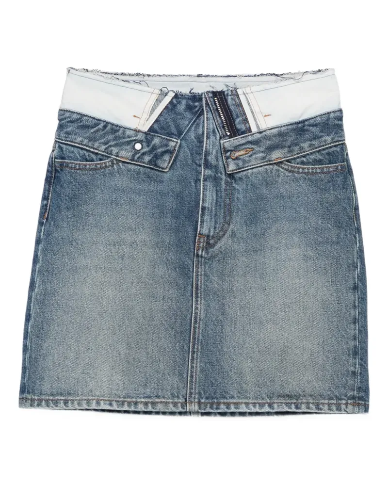 Maison Margiela distressed-effect denim skirt - Blau Blau