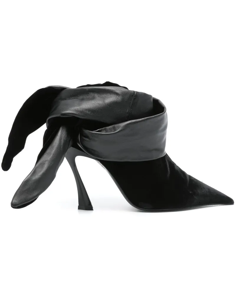 Thierry Mugler Fang Mules mit Knoten 95mm - Schwarz Schwarz