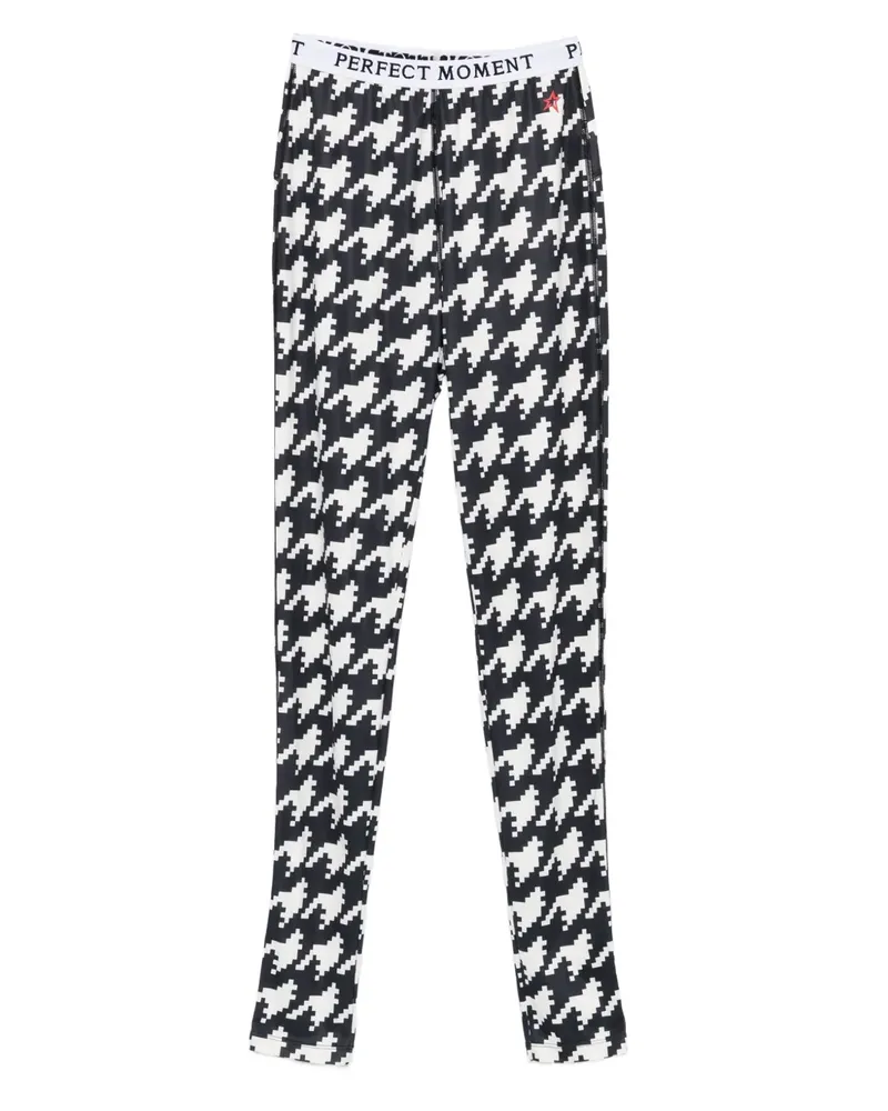 Perfect Moment Leggings mit Hahnentrittmuster - Schwarz Schwarz