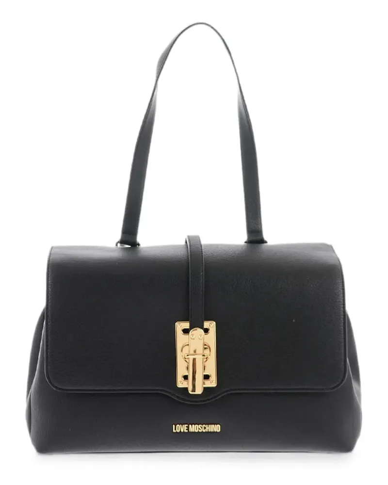 Moschino logo-embossed midi shoulder bag - Schwarz Schwarz