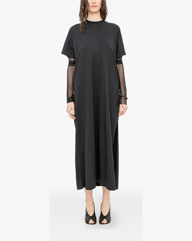 Andrea Ya'aqov side-slit crew-neck dress - Schwarz Schwarz