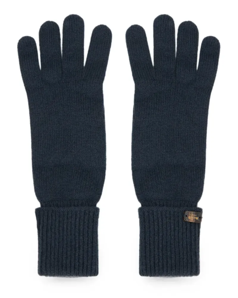 MOORER logo-plaque gloves - Blau Blau