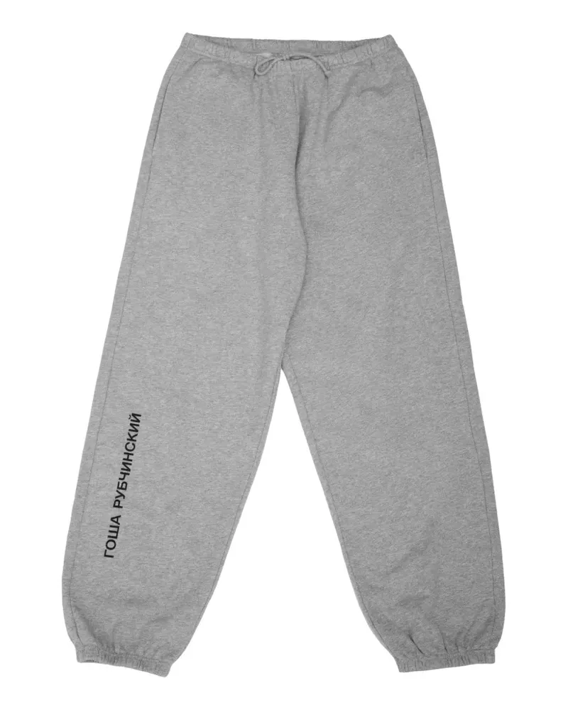 Gosha Rubchinskiy logo-print cuffed track pants - Grau Grau