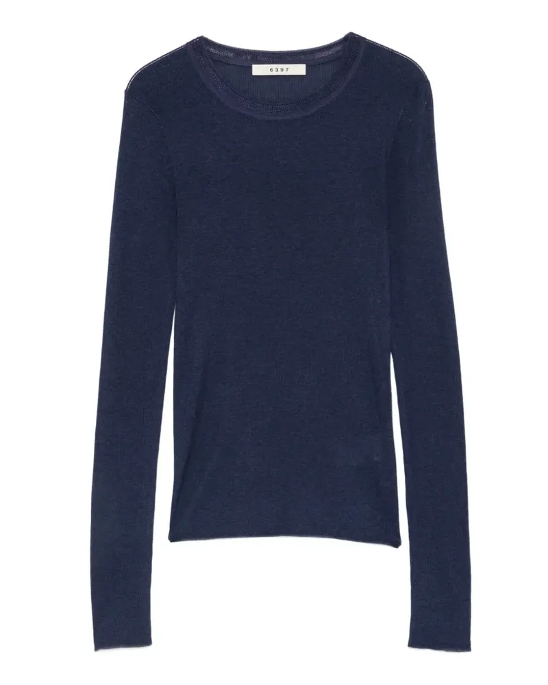 6397 ribbed-knit long-sleeve top - Blau Blau