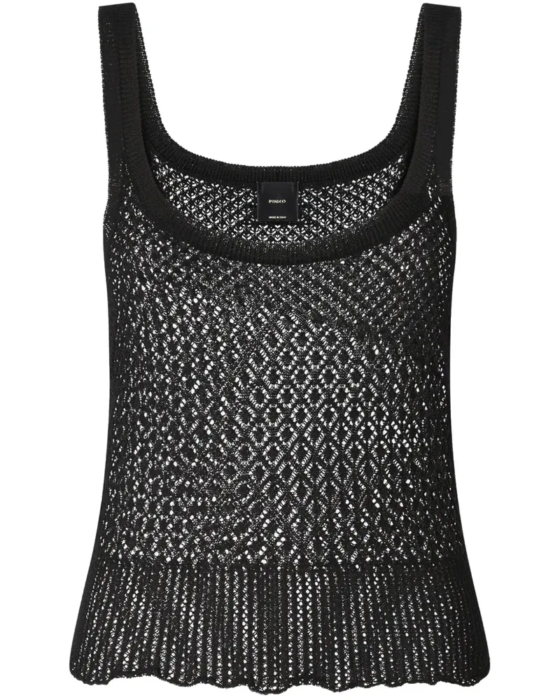 Pinko Top mit Lochmuster - Schwarz Schwarz