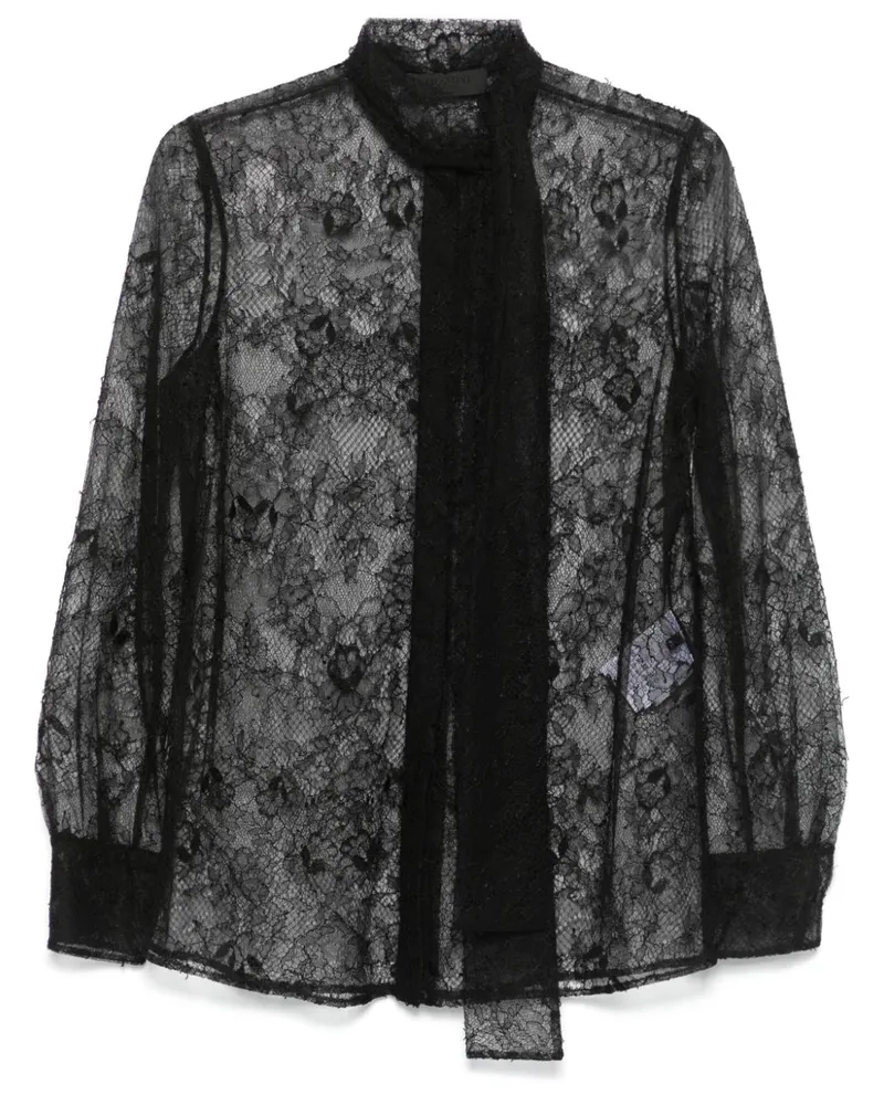 Valentino Garavani Hemd aus transparenter Spitze - Schwarz Schwarz