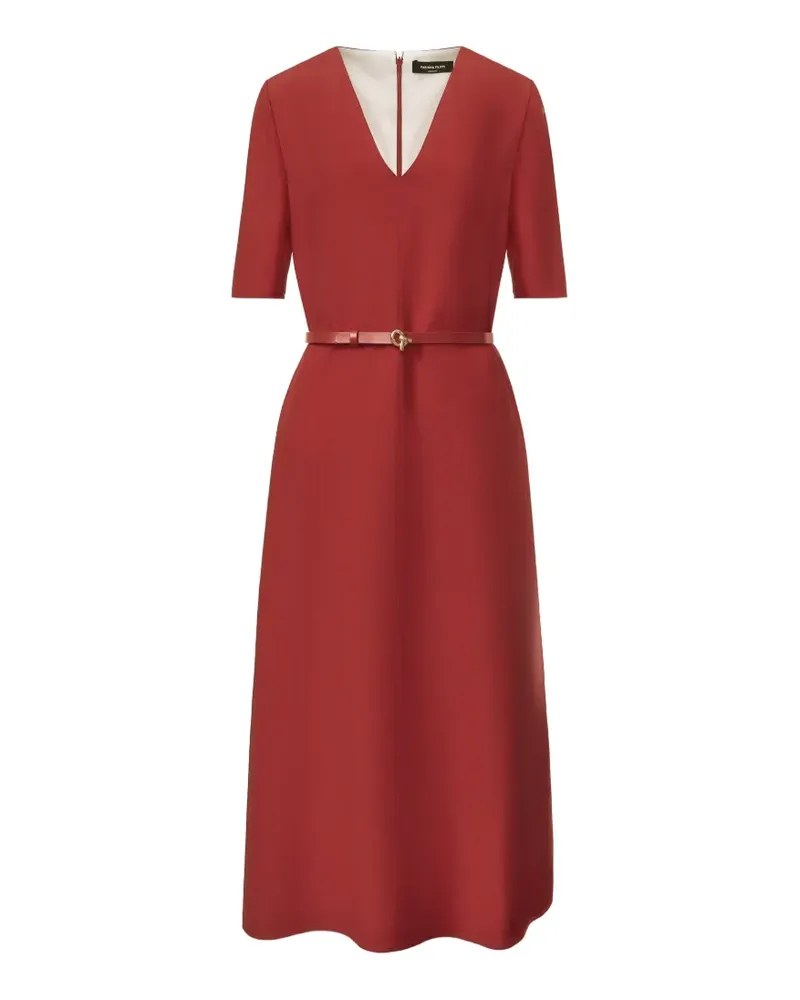 Fabiana Filippi belted V-neck midi dress - Rot Rot