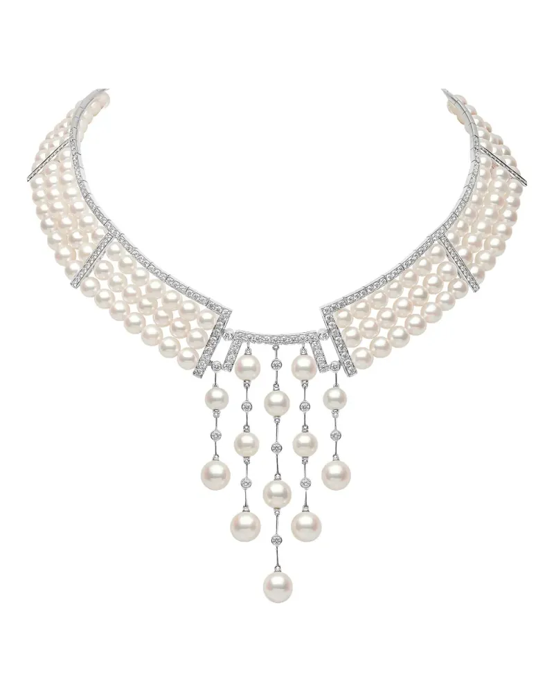 YOKO London 18kt Weißgoldhalskette mit Perlen - Silber Silber