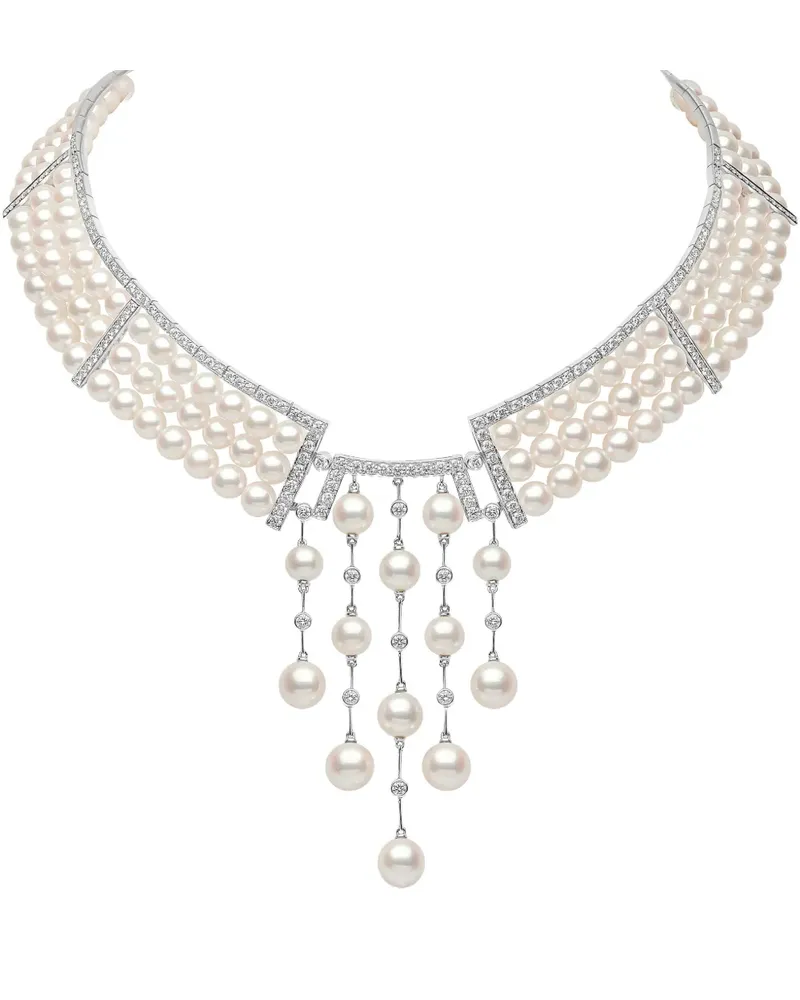 YOKO London 18kt Weißgoldhalskette mit Perlen - Silber Silber