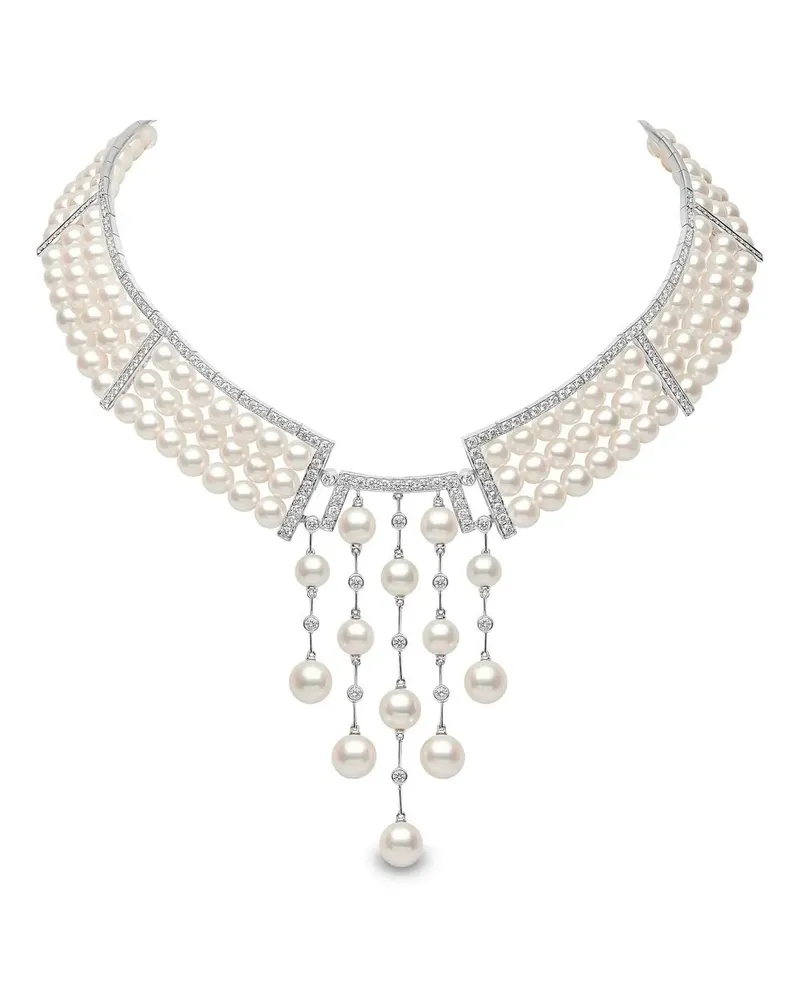 YOKO London 18kt Weißgoldhalskette mit Perlen - Silber Silber