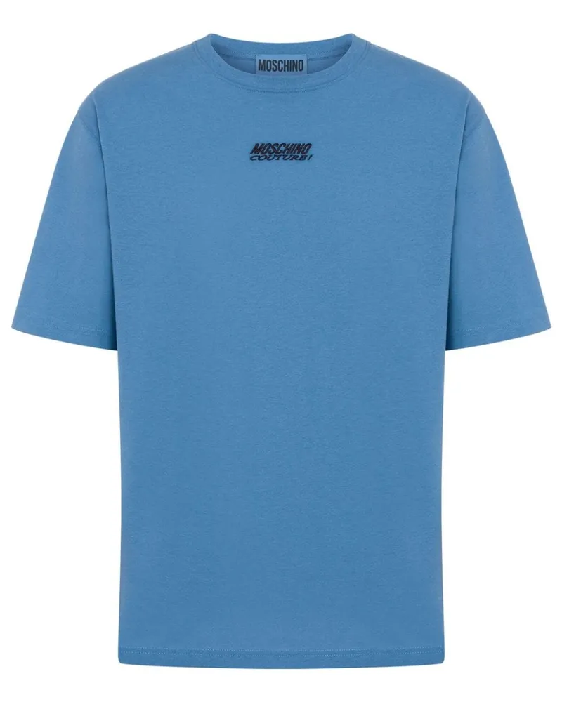 Moschino T-Shirt mit Logo-Stickerei - Blau Blau