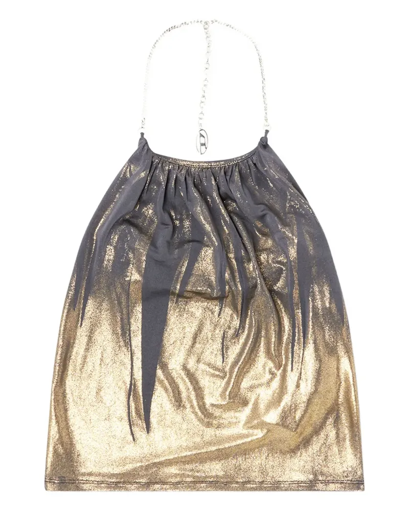 Diesel Neckholder-Top mit Kette - Grau Grau