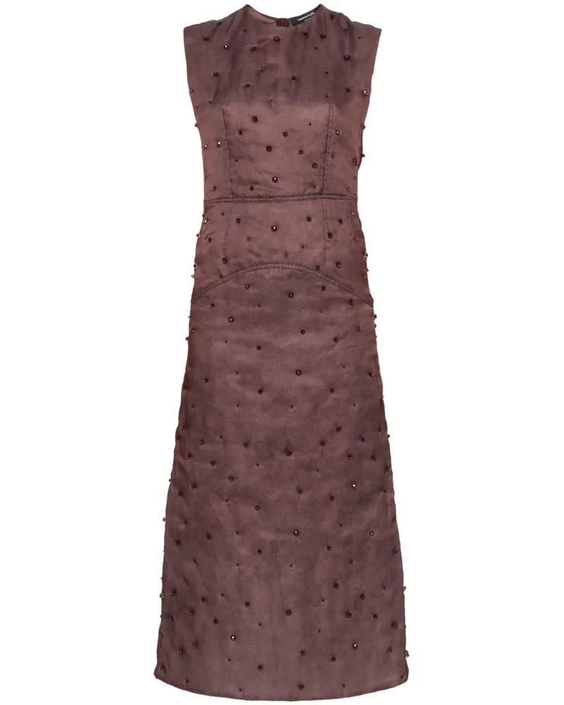Fabiana Filippi Wattiertes Midikleid aus Seide - Braun Braun
