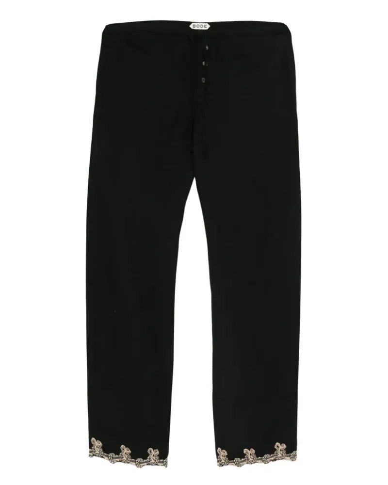 BODE Kordelzug-Hose mit Spitzenbesatz - Schwarz Schwarz
