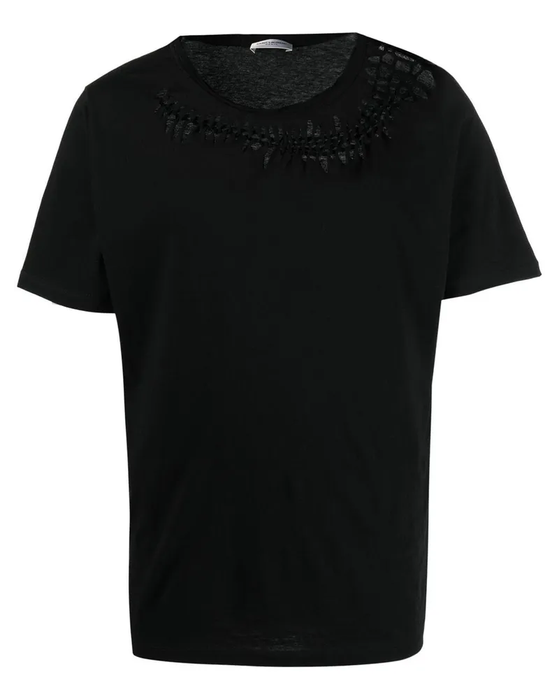 Saint Laurent T-Shirt mit Cut-Outs Schwarz