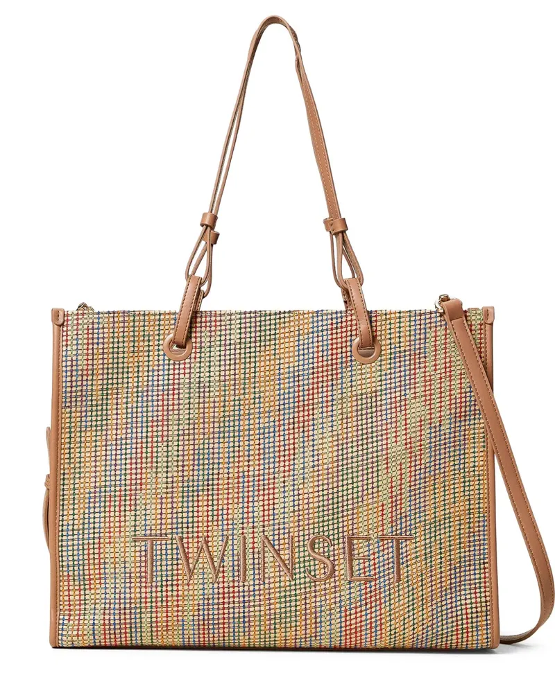 Twin-Set Tote Bag mit Logo-Stickerei - Nude Nude