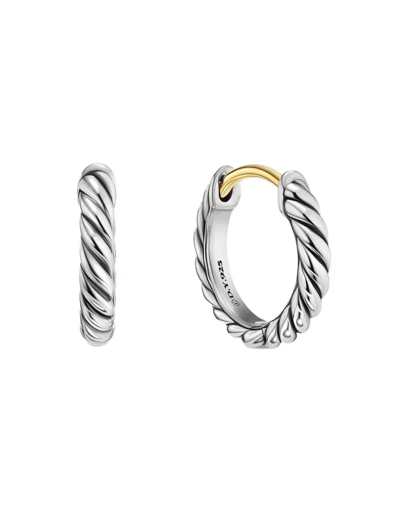 David Yurman Sculpted Cable Micro Sterlingsilber-Creolen (10,7mm Silber