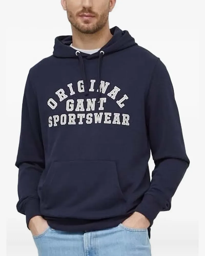 Gant Hoodie mit Logo-Print - Blau Blau