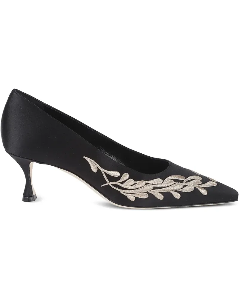 Manolo Blahnik Spitze Pumps mit Stickerei - Schwarz Schwarz