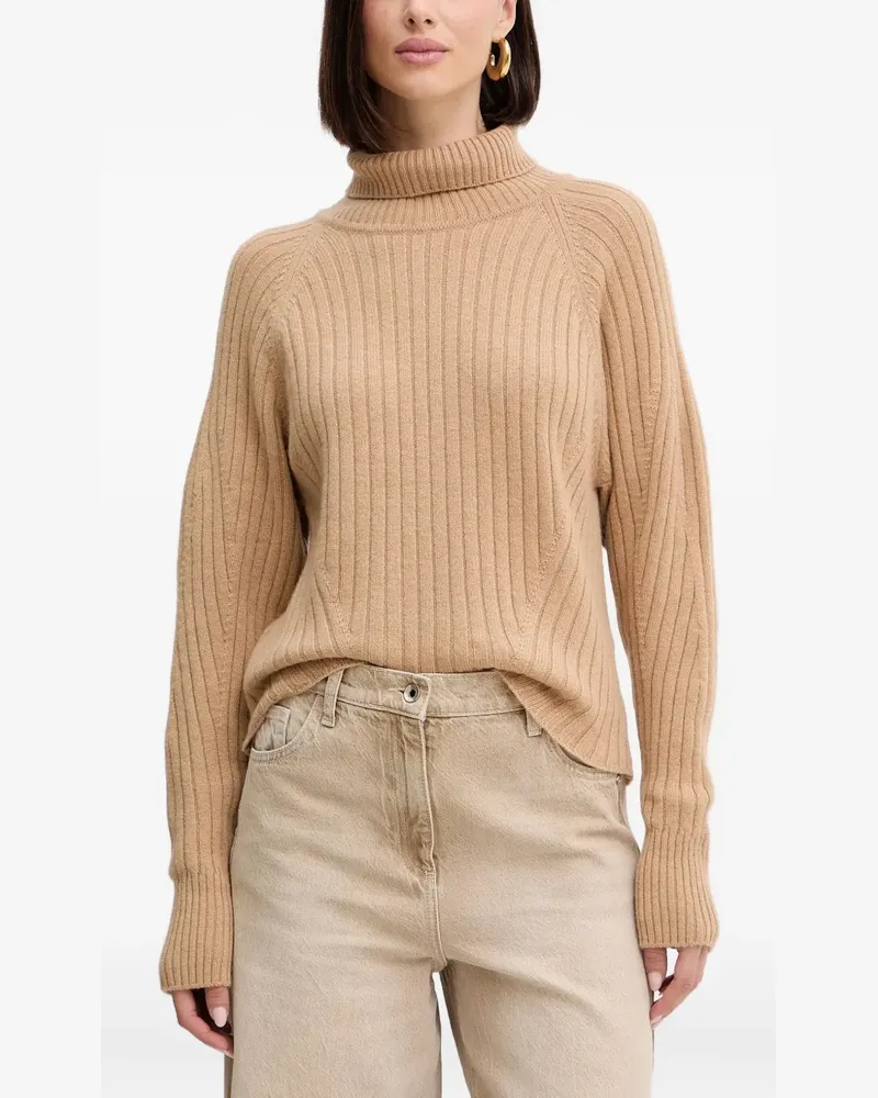 Simona Corsellini Gerippter Rollkragenpullover - Nude Nude