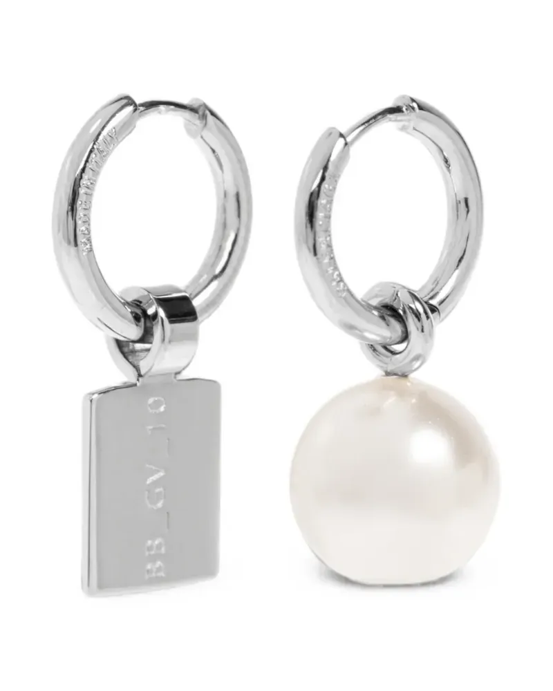 Balenciaga Malibu pearl earrings in shiny silver - Silber Silber
