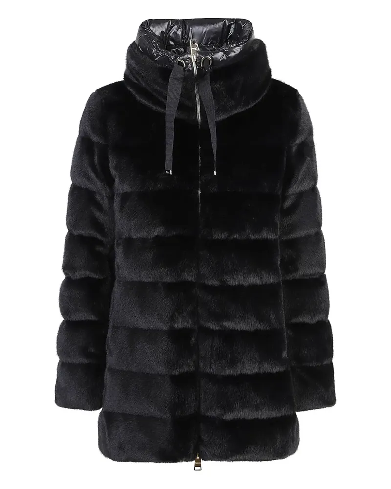 Herno Gesteppter Mantel aus Faux Fur - Schwarz Schwarz