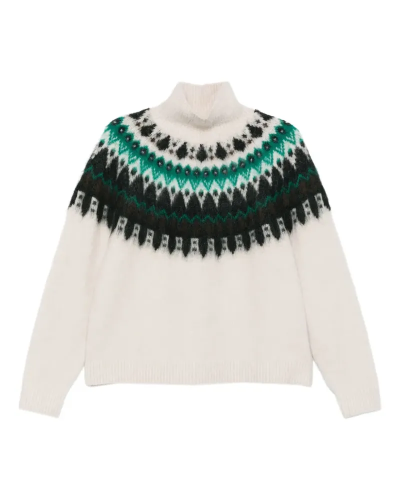 Marc O'Polo Gemusterter Rollkragenpullover - Nude Nude
