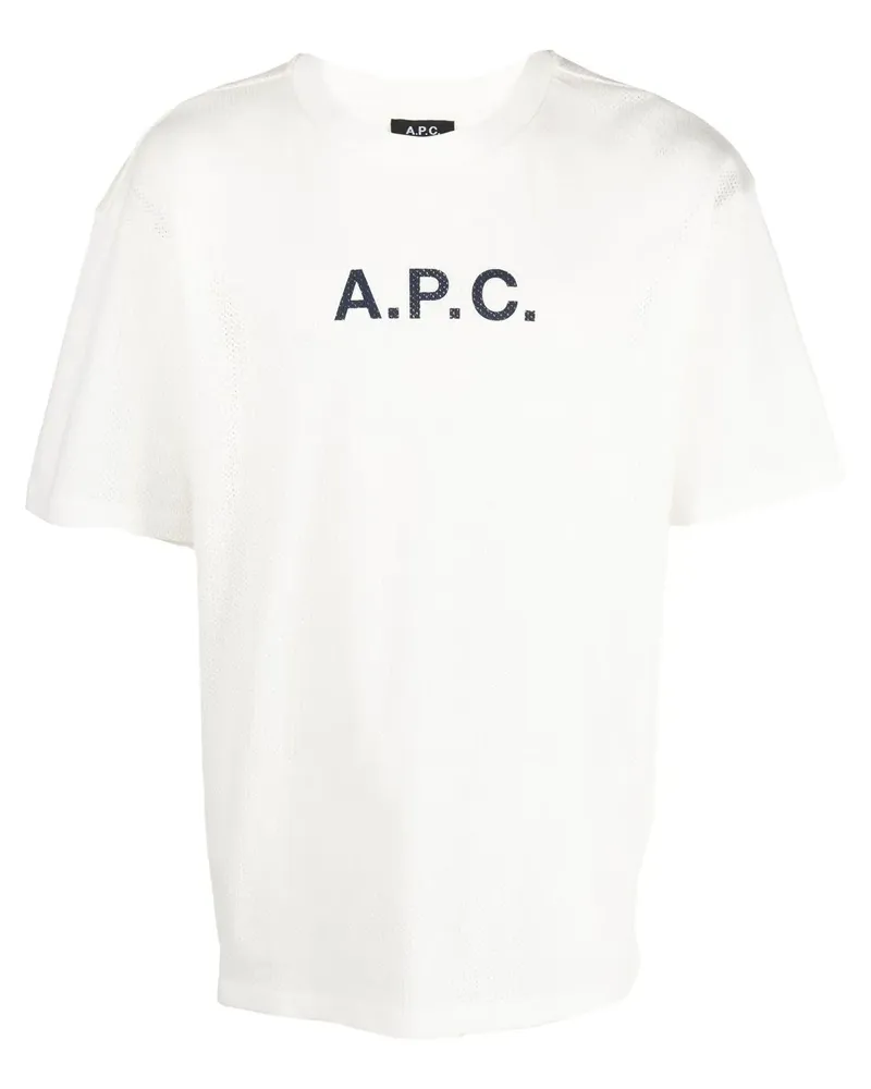 A.P.C. T-Shirt mit Logo-Print - Weiß Weiß