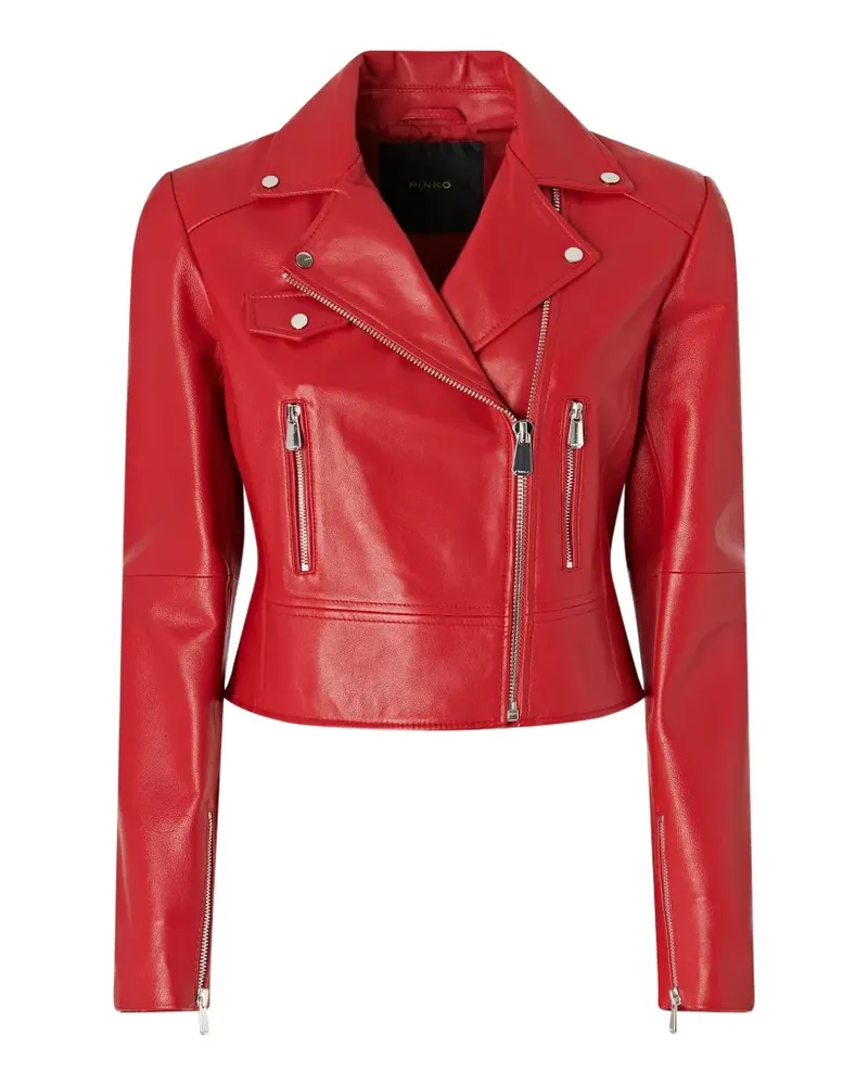 Pinko Bikerjacke aus Leder - Rot Rot