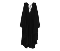 Asymmetrisches Kleid mit V-Ausschnitt - Schwarz
