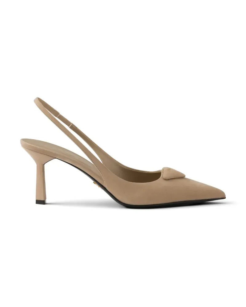 Prada suede slingback pumps - Nude Nude