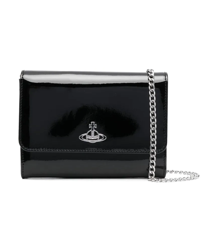 Vivienne Westwood Portemonnaie mit Orb-Schild Schwarz