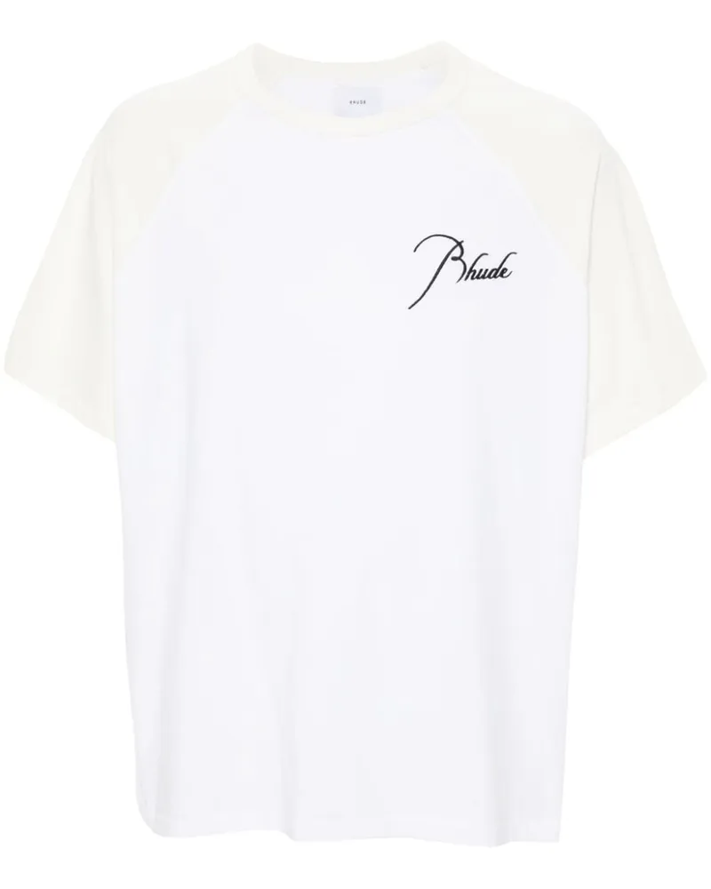 RHUDE T-Shirt mit Raglanärmeln - Weiß Weiß